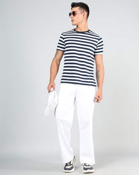 M Q Jeans Men’s Straight Fit White Jeans | 100% Cotton | Mid Rise | Everyday Comfort