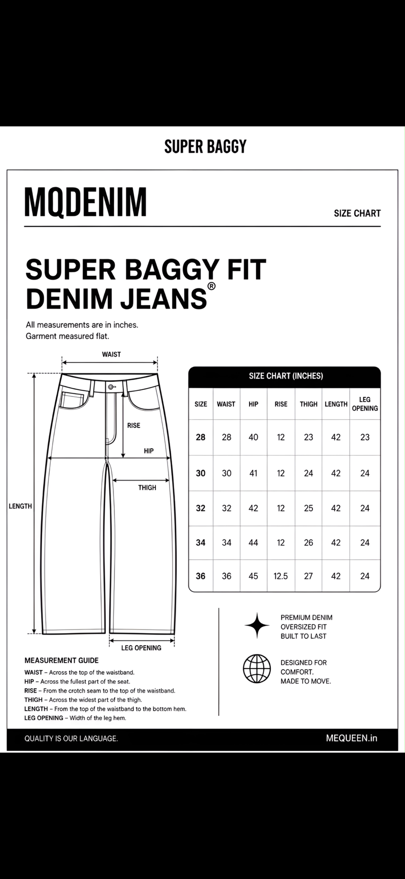 BAGGY FIT DENIM (ARCTIC  WHITE BAGGY)
