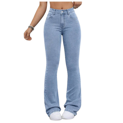 me Queen Women's Light Blue Bootcut Wide Leg Jeans