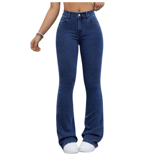 me Queen Women's Dark Blue Wide Leg bootcut jeans