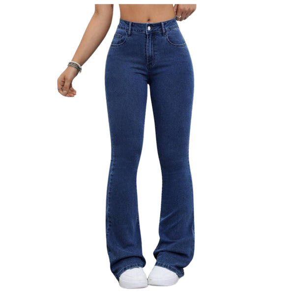 me Queen Women's Dark Blue Wide Leg bootcut jeans