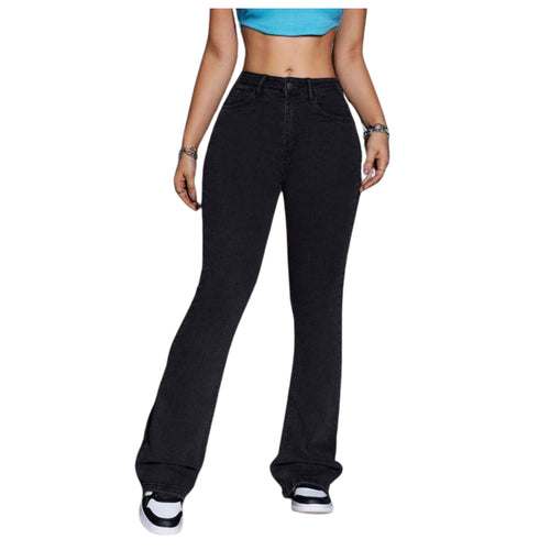 me Queen Black Bootcut Wide Leg Jeans Women