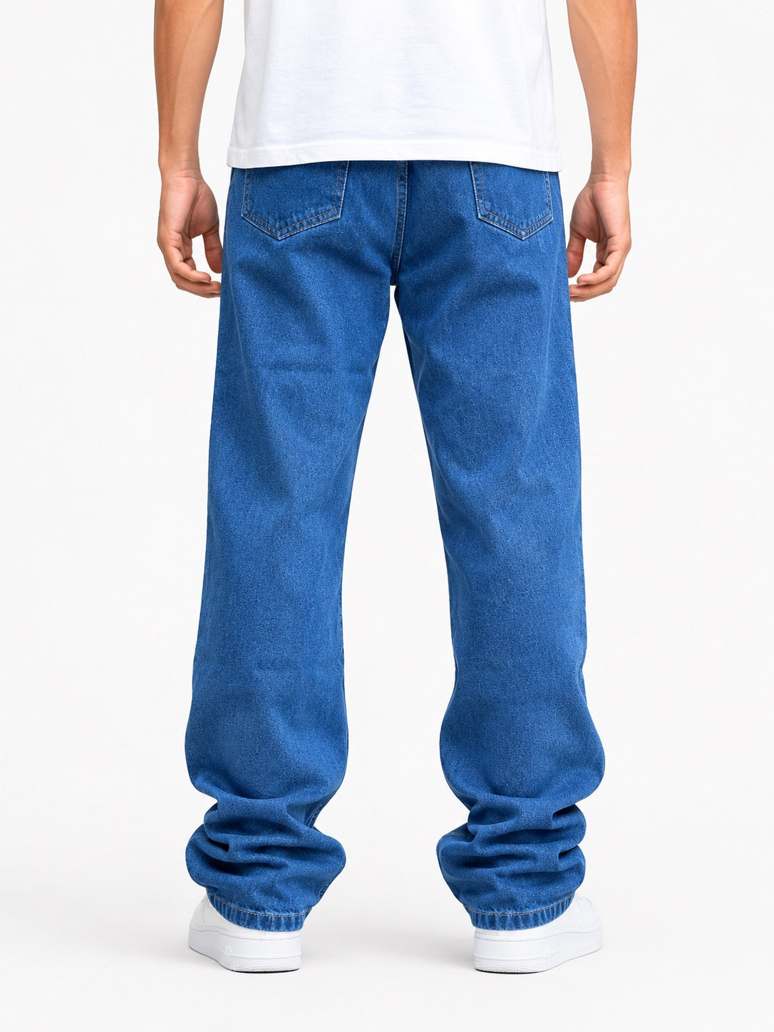 M Q Denim Men's Super Wide Leg Stone Blue Jeans