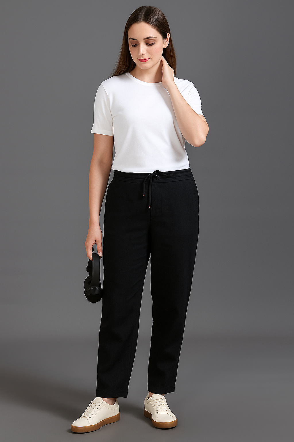 me Queen Women's Relaxed Fit Stylish Black Linen Pants – Lightweight, Breathable, and Versatile Casual Wear