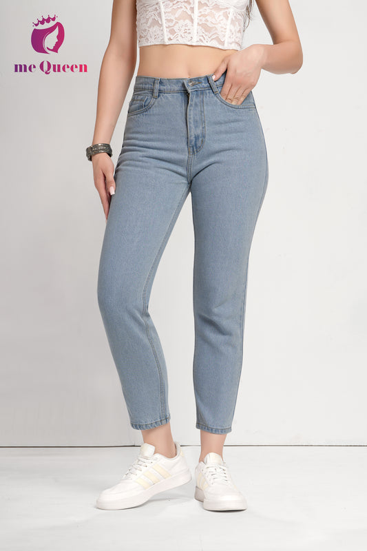 MeQueen Women's Cool Gray Fit Denim Jeans