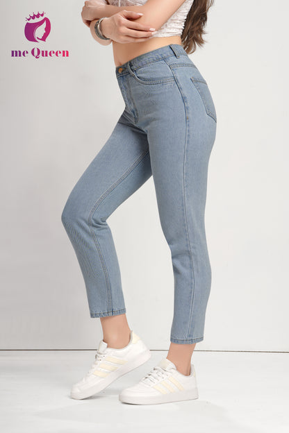 MeQueen Women's Cool Gray Fit Denim Jeans