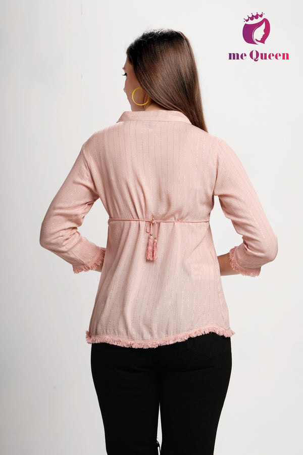 MeQueen Women's Pastel Pink Top