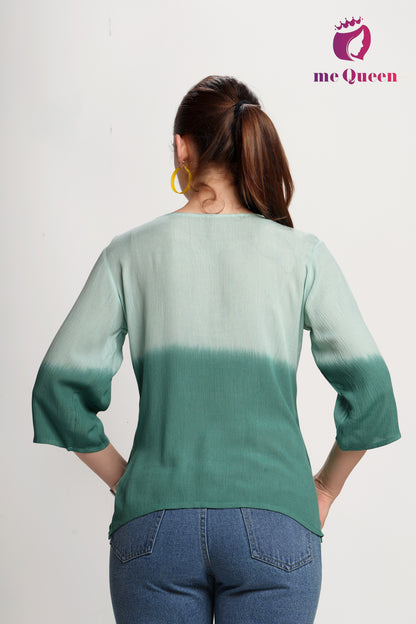 MeQueen's Green Ombre: A Touch of Delicate Embroidery