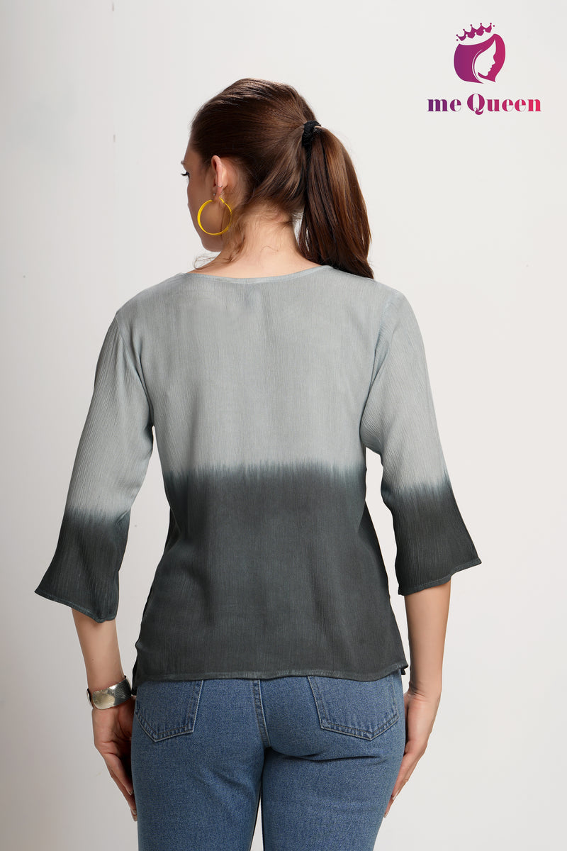 MeQueen's Smoky Ombre: Grey to Black with Delicate Embroidery