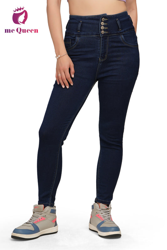 MeQueen Skinny Women Dark Blue Jeans