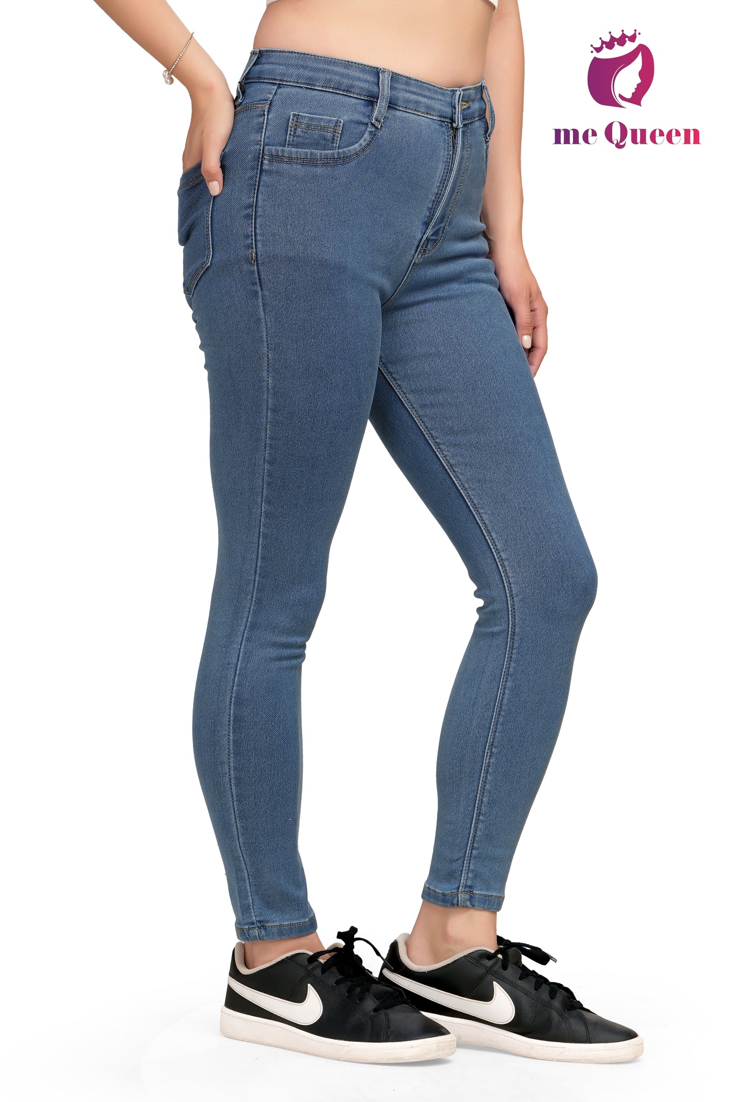 MeQueen Skinny Fit Women Blue Jeans