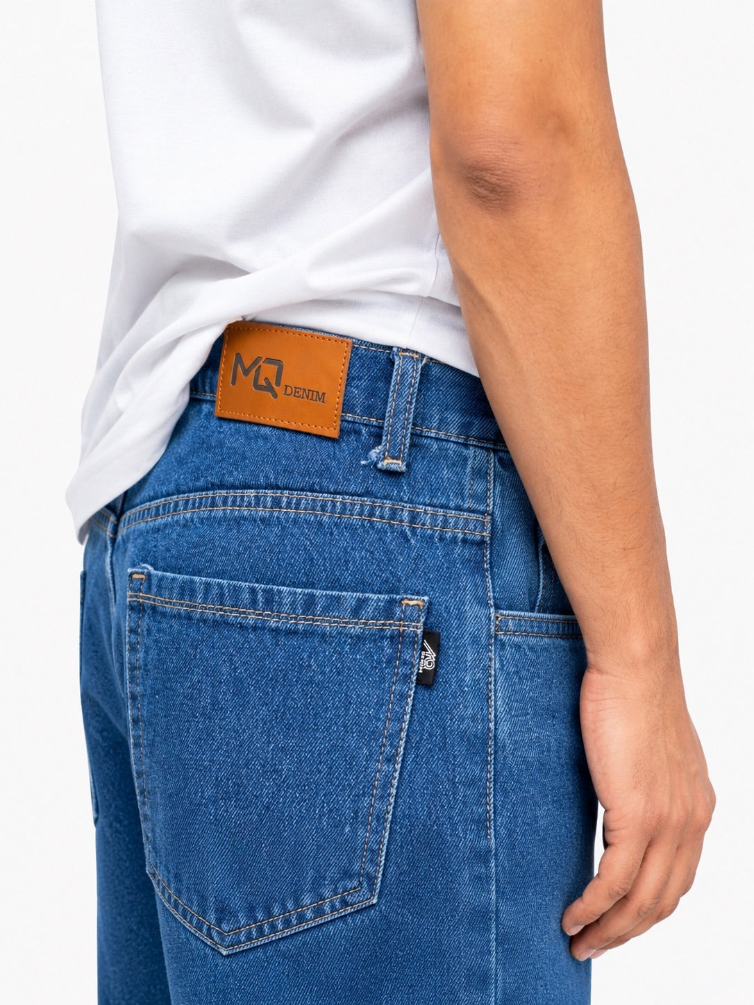 M Q Denim Men's Super Wide Leg Stone Blue Jeans