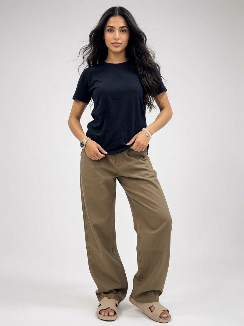 COTTON TROUSER PANT BROWN