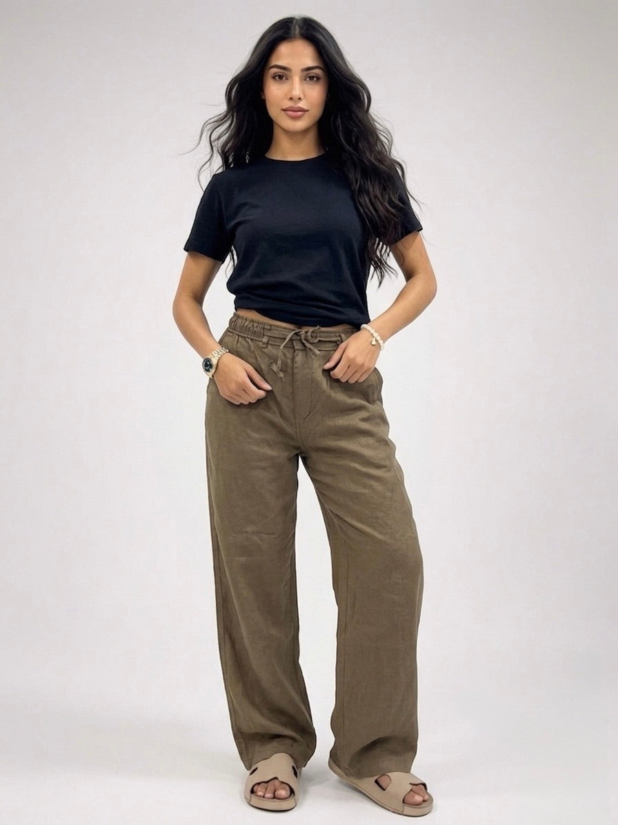 COTTON TROUSER PANT BROWN