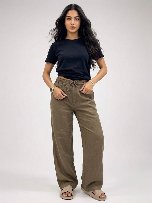 COTTON TROUSER PANT BROWN