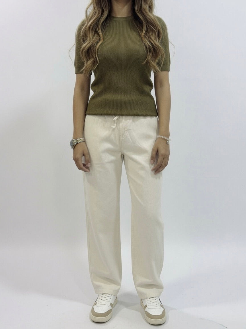 COTTON TROUSER PANT BEIGE