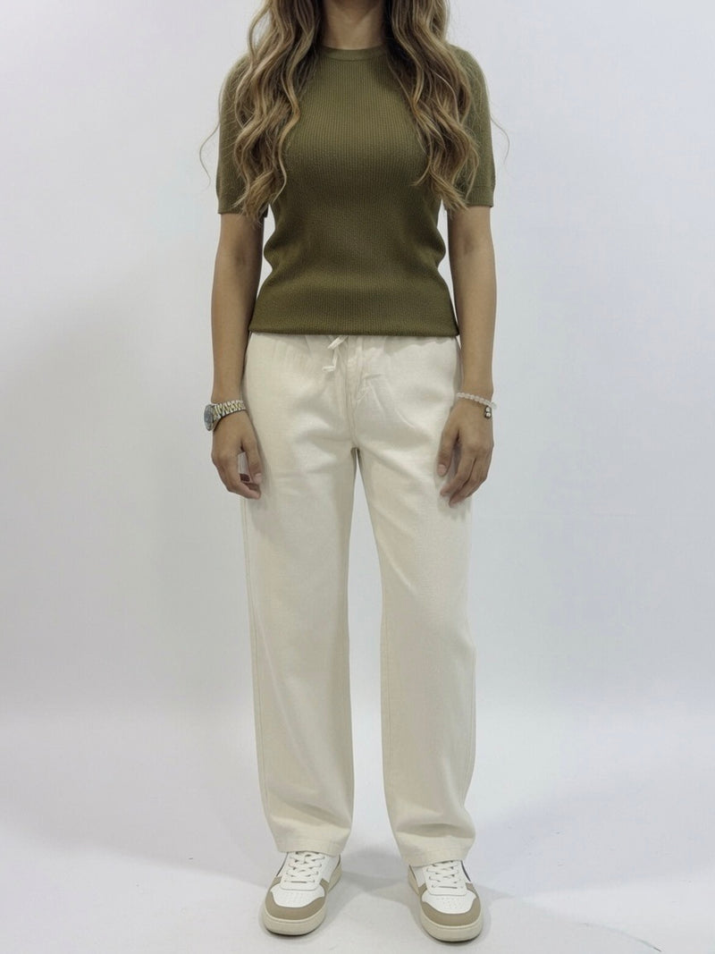 COTTON TROUSER PANT BEIGE