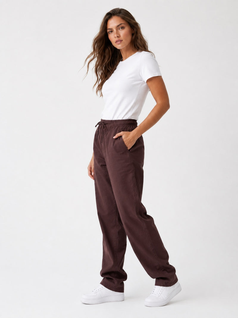 COTTON TROUSER PANT DARK BROWN