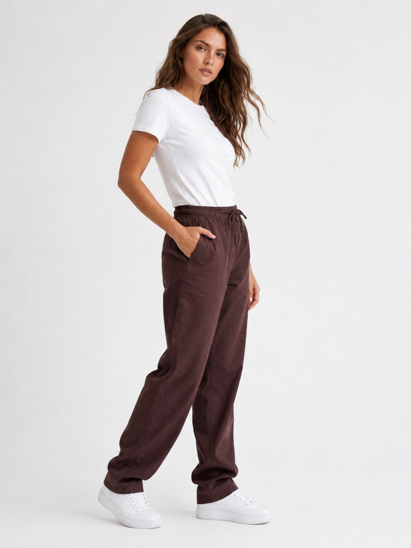 COTTON TROUSER PANT DARK BROWN