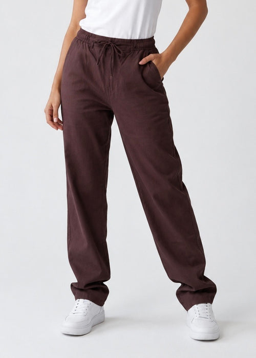 COTTON TROUSER PANT DARK BROWN