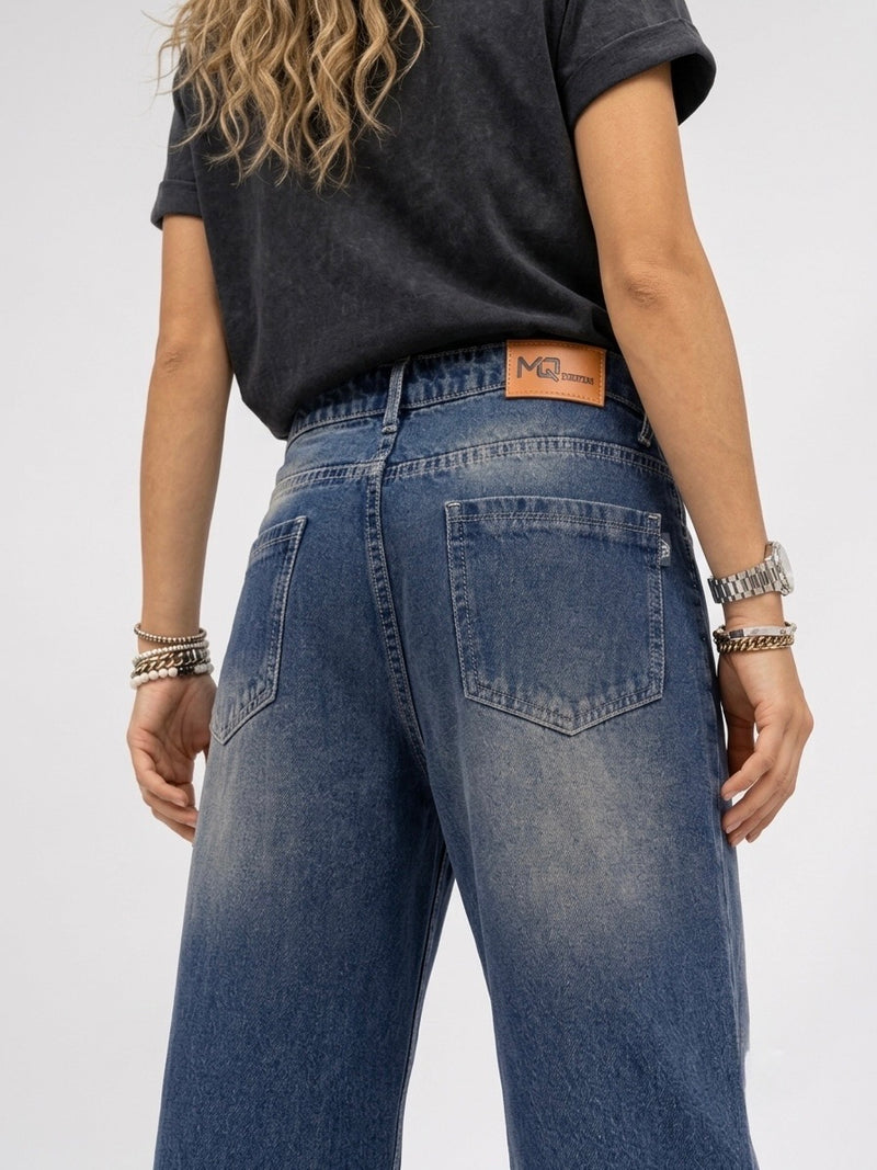 BLUE TINT WASH SUPER WIDE LEG