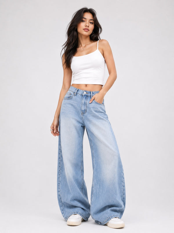 ICE LIGHT BLUE WASH SUPER WIDE LEG