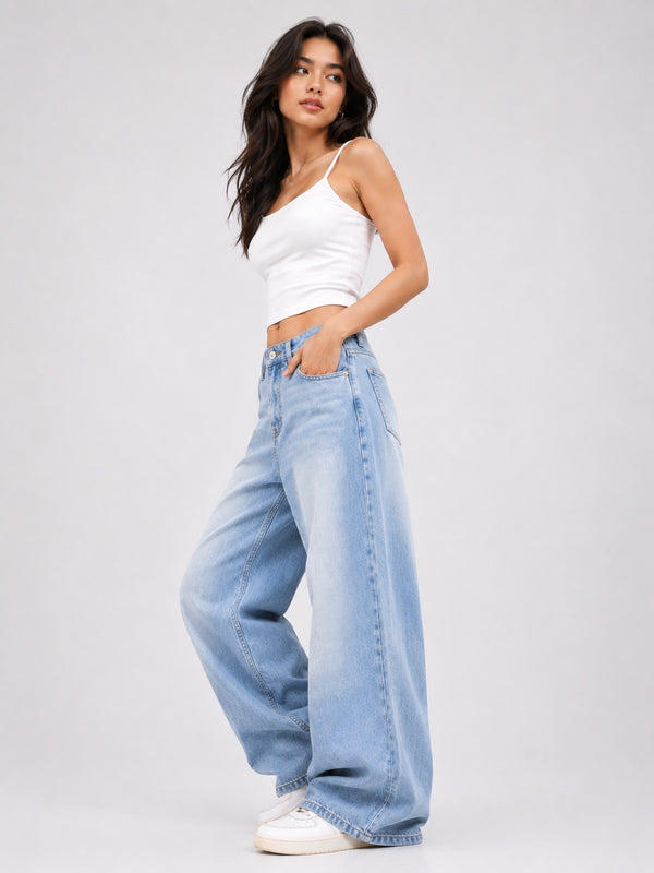 ICE LIGHT BLUE WASH SUPER WIDE LEG