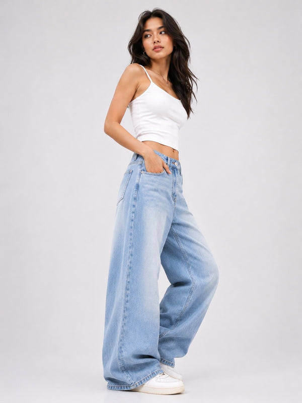 ICE LIGHT BLUE WASH SUPER WIDE LEG