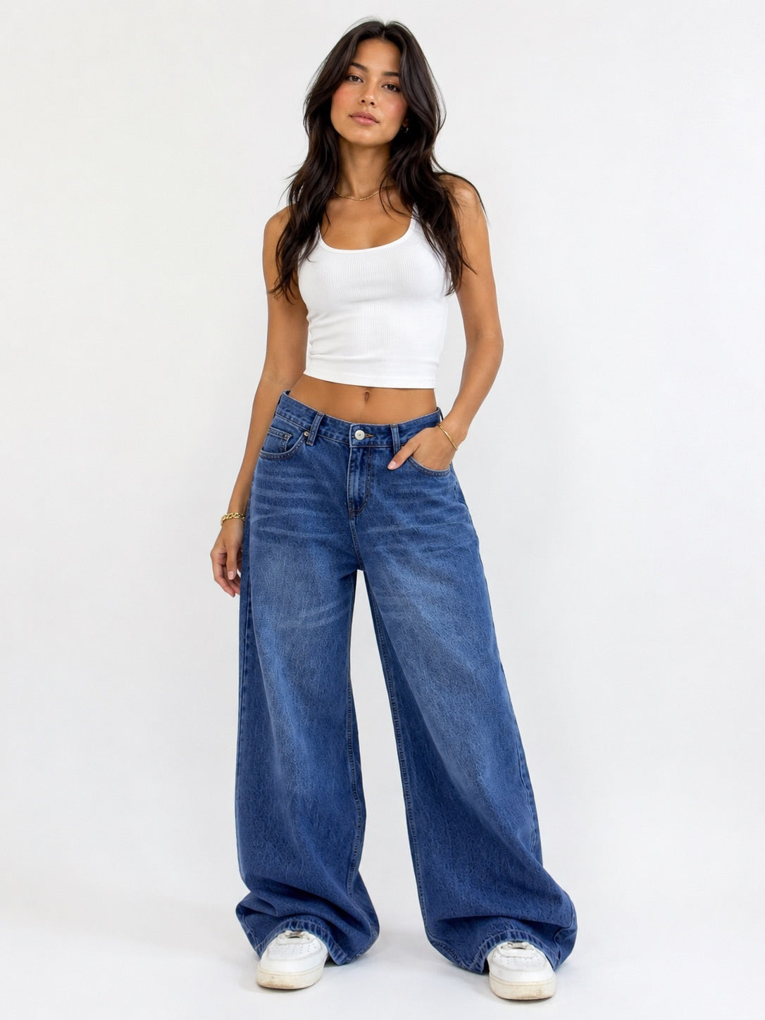DARK BLUE WASH SUPER WIDE LEG