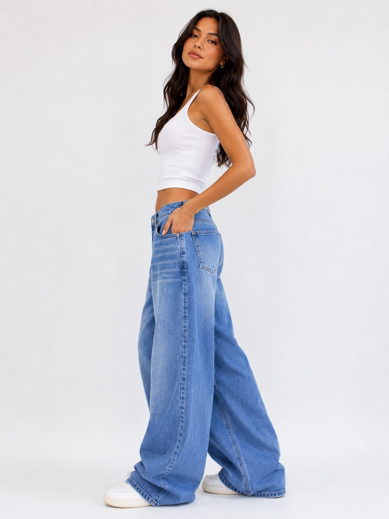 STONE MIST BLUE WASH SUPER WIDE LEG