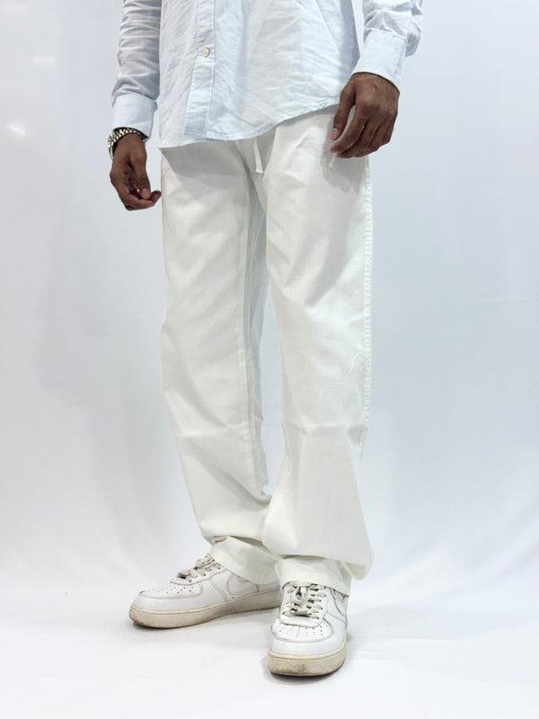 COTTON LINEN TROUSER (WHITE)