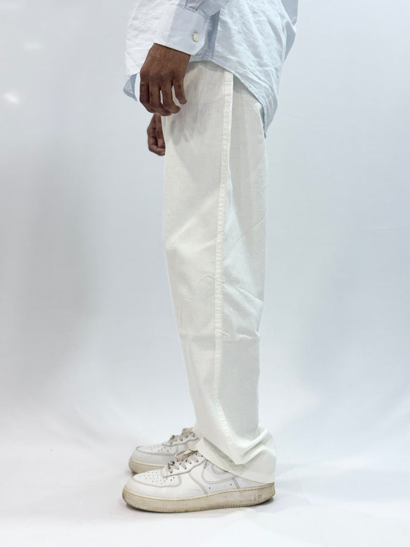 COTTON LINEN TROUSER (WHITE)