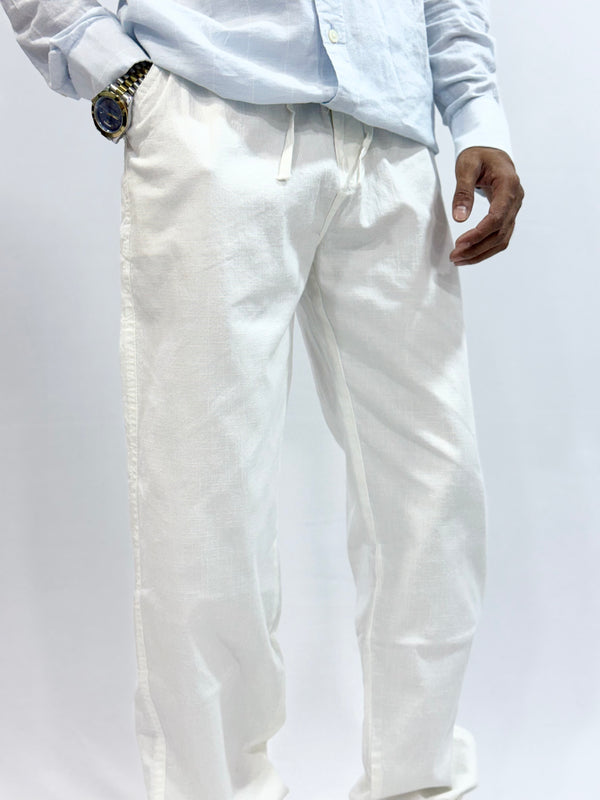 COTTON LINEN TROUSER (WHITE)