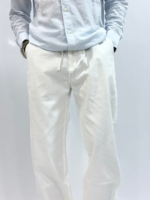 COTTON LINEN TROUSER (WHITE)