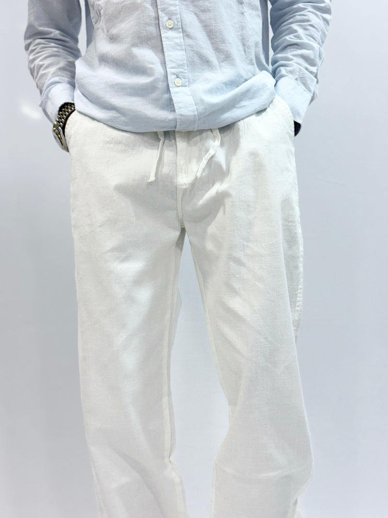 COTTON LINEN TROUSER (WHITE)