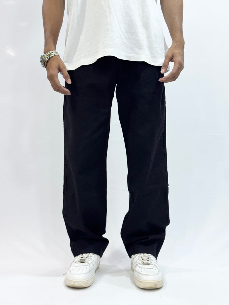 COTTON LINEN TROUSER (BLACK)