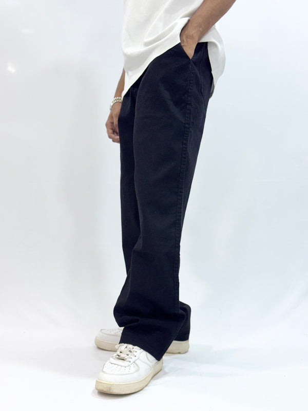 COTTON LINEN TROUSER (BLACK)