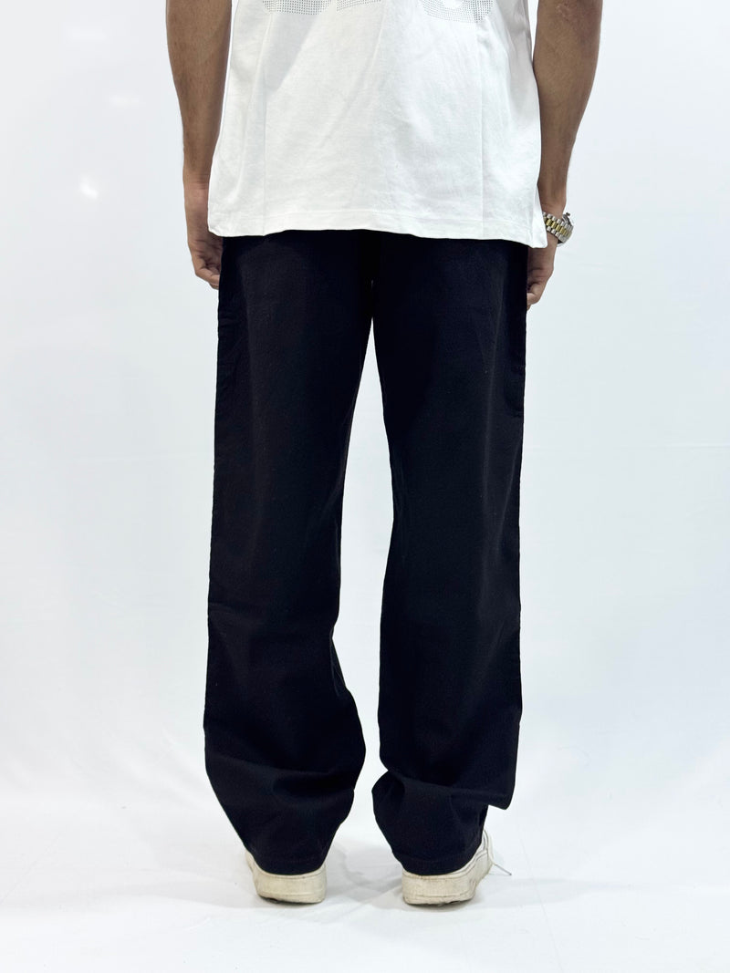 COTTON LINEN TROUSER (BLACK)