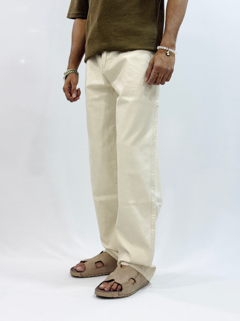 COTTON LINEN TROUSER (BEIGE)