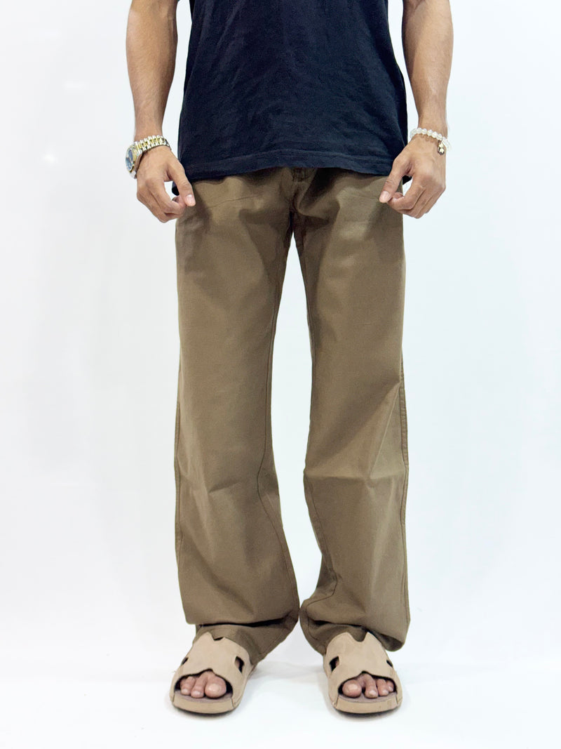 COTTON LINEN TROUSER (KHAKI)