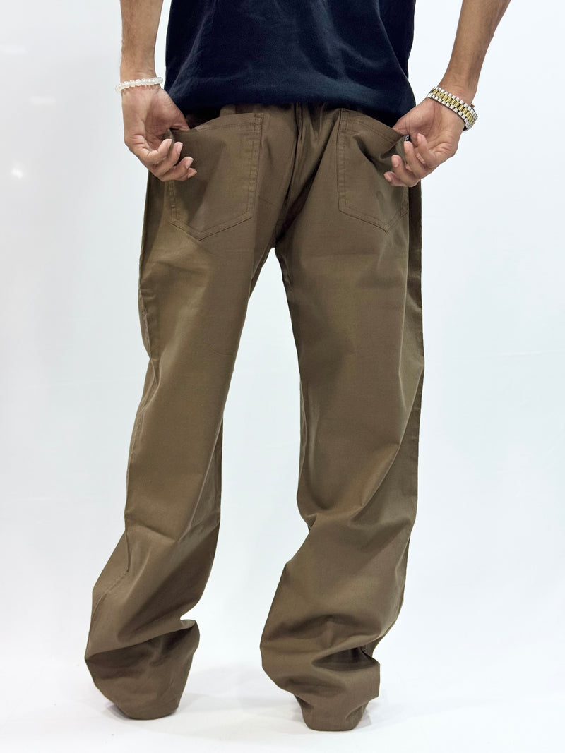 COTTON LINEN TROUSER (KHAKI)