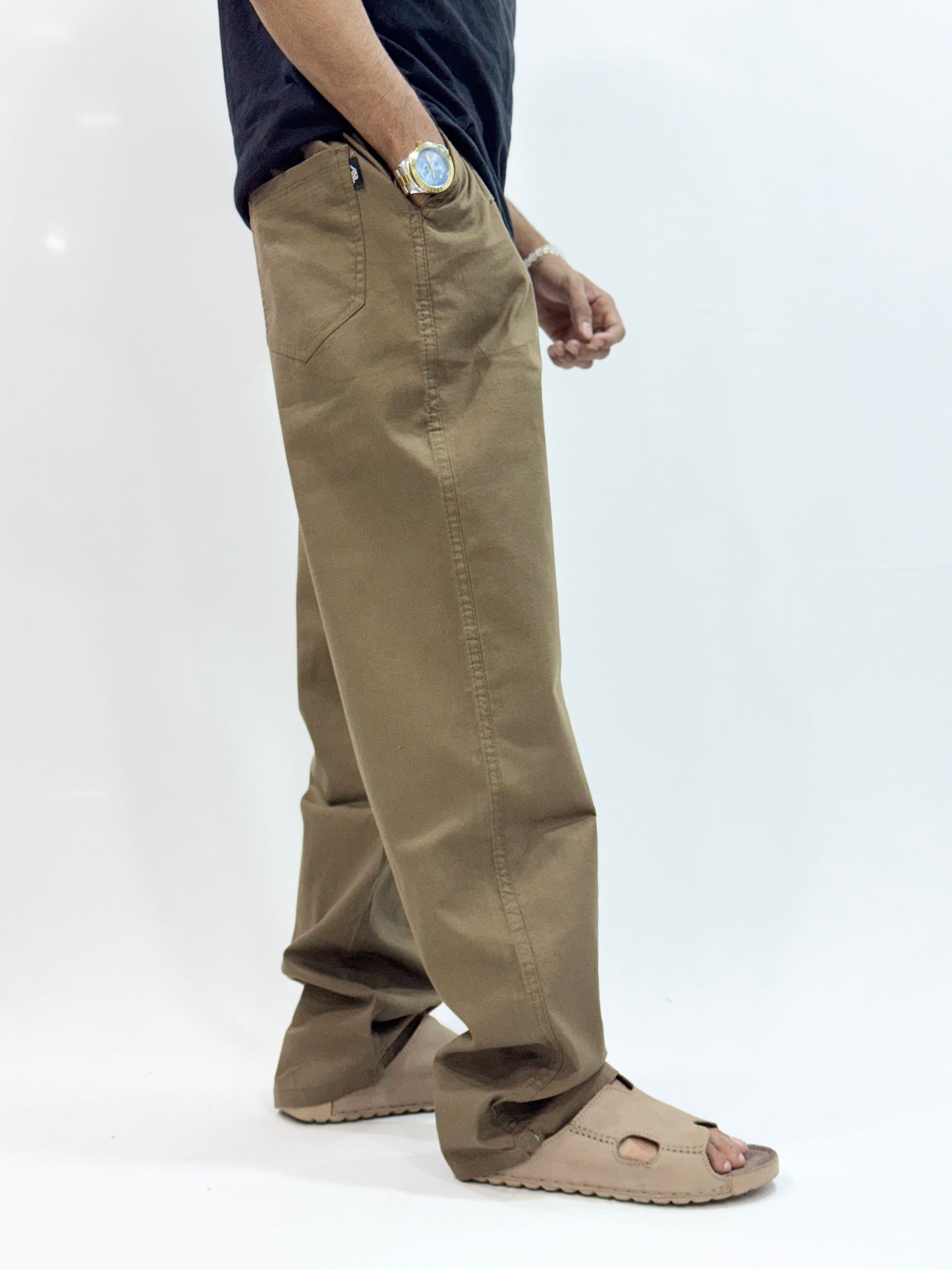 COTTON LINEN TROUSER (KHAKI)