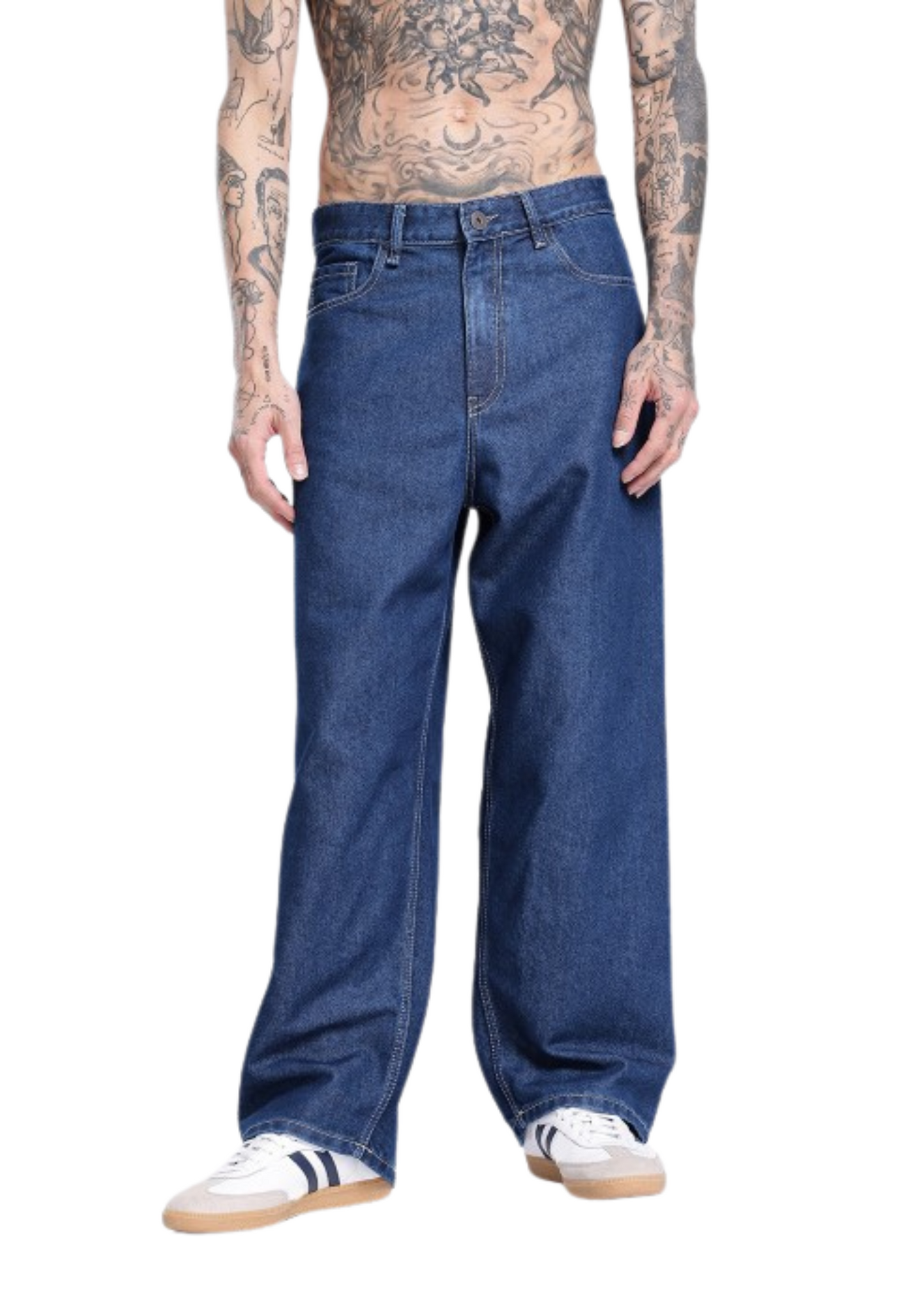 M Q Denim Jeans Men's Regular Fit 100% Dark Blue Cotton Jeans | Soft, Durable Denim | Mid Rise Casual Stylish Comfort Wear for Daily Use