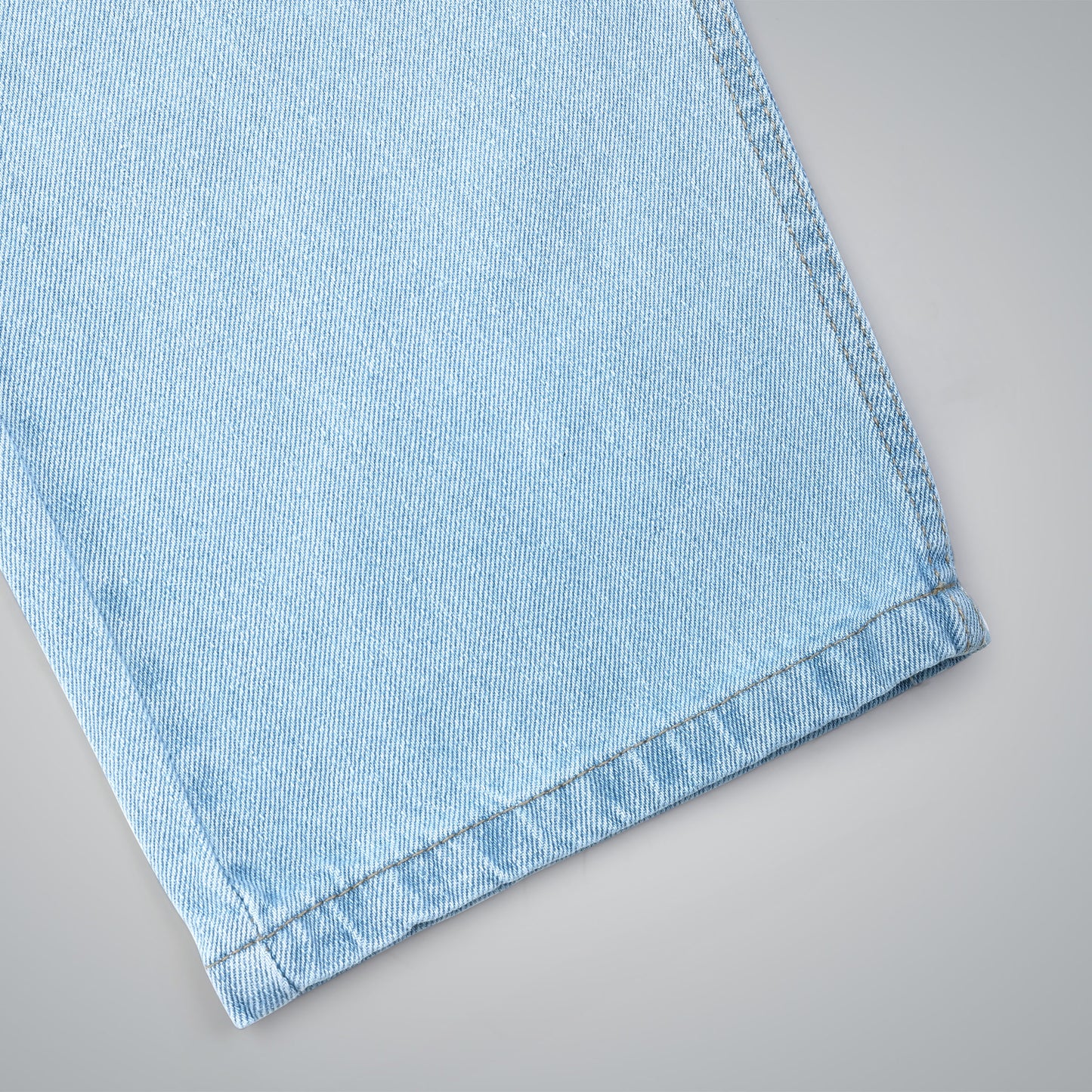 MQ Denim Knee Slit Distressed Sky Blue Loose Fit Relaxed Non-Stretchable 100% Cotton Mid Rise Men's Jeans