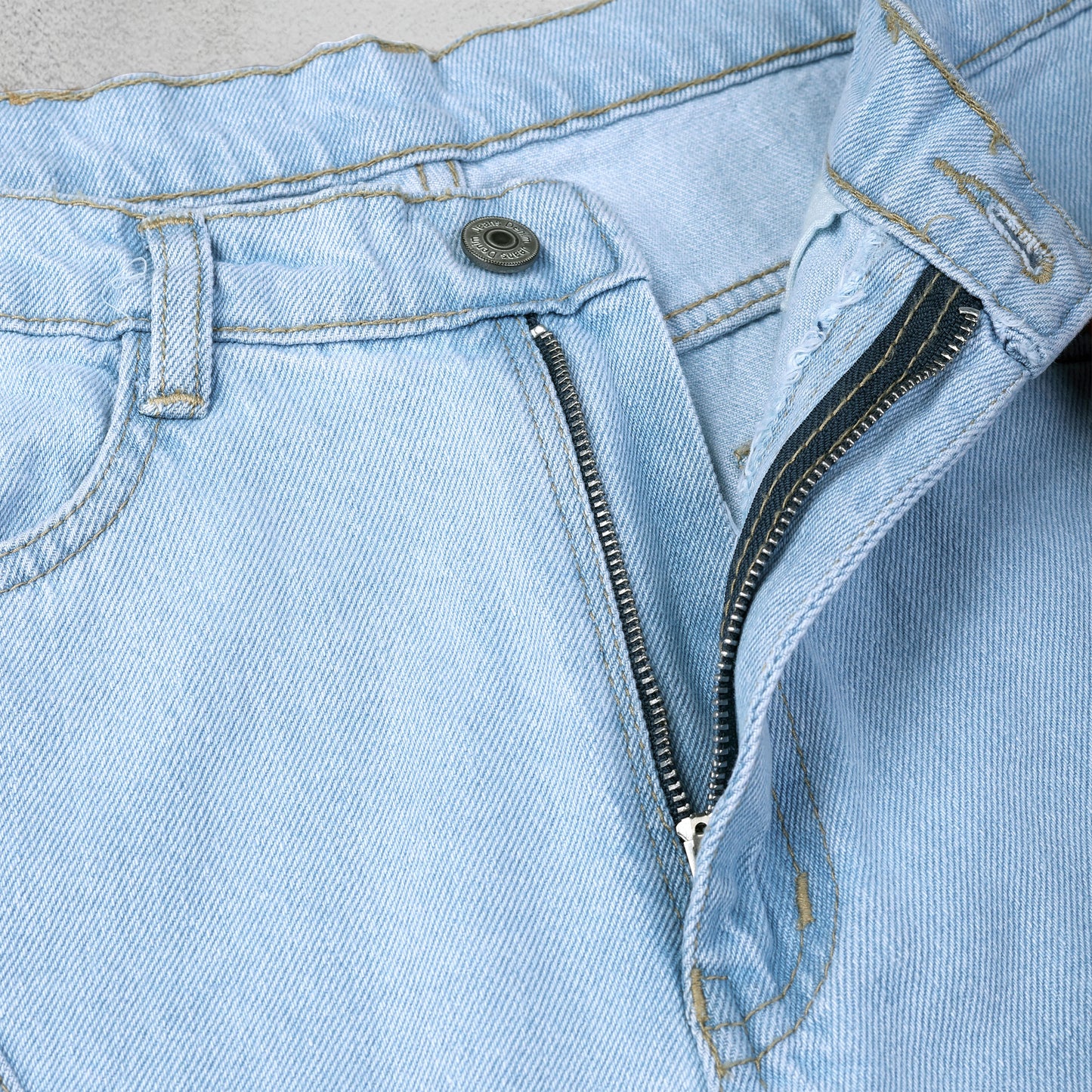 MQ Denim Straight Fit Non Stretchable Relaxed Mid Rise Stylish Sky Blue Distressed Men's Jeans - Available in Variety of Colour
