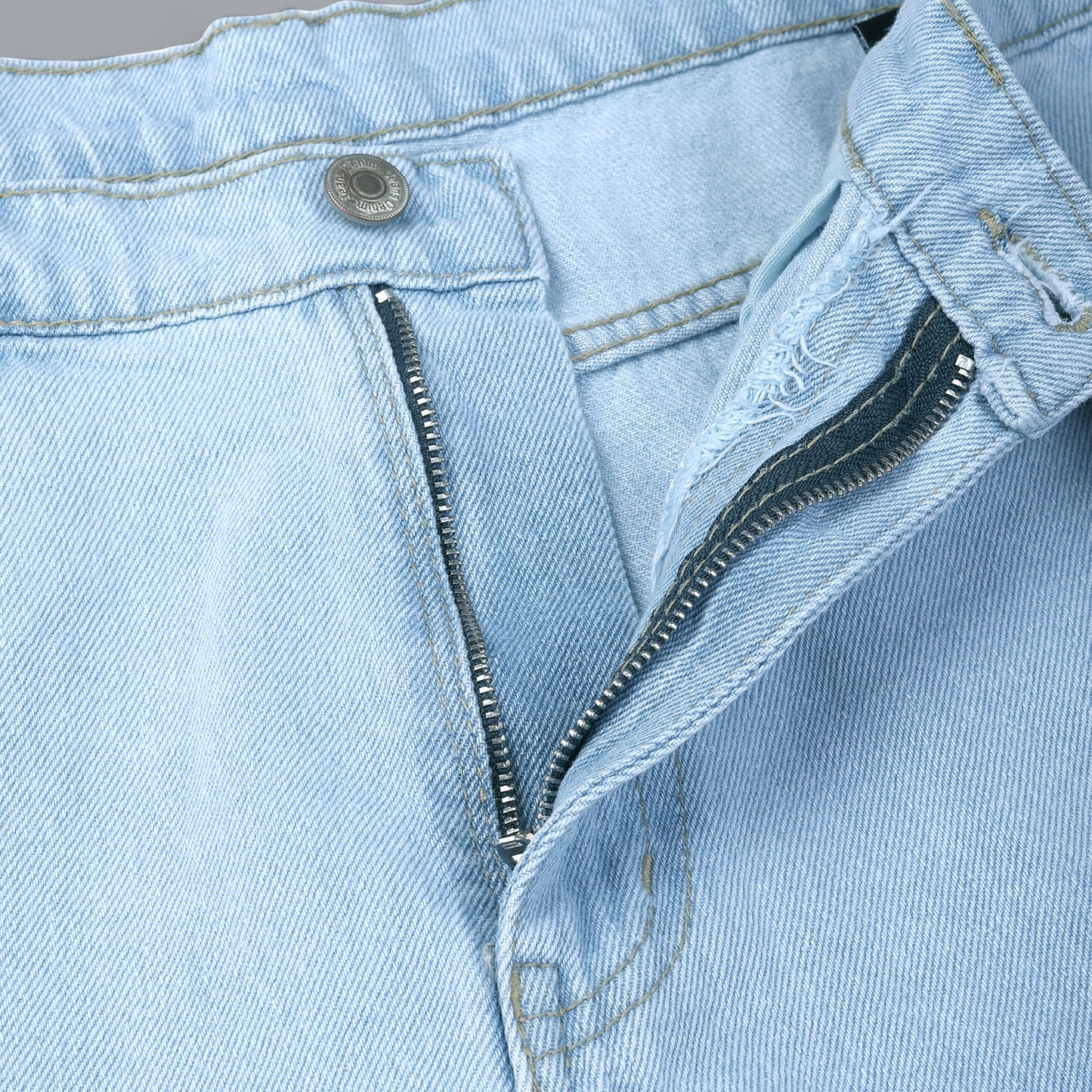 MQ Denim Men's Tapered Fit 6-Pocket Cargo Mid Rise Ice Blue Jeans, Non-Stretchable and Pure Cotton Denim. Trendy and Comfortable Casual Wear.