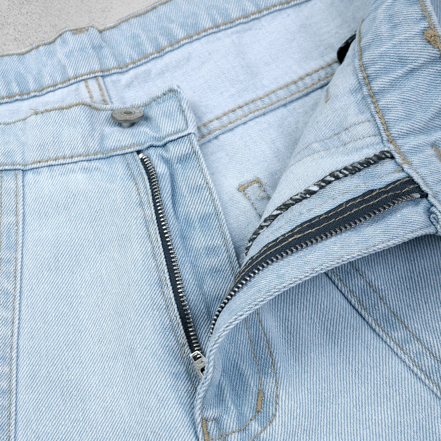 MQ Denim Men's Wide Leg 8-Pocket Mid Rise Light Blue Cargo Jeans, Non-Stretchable and Pure Cotton Denim. Trendy and Comfortable Casual Wear. (Copy)