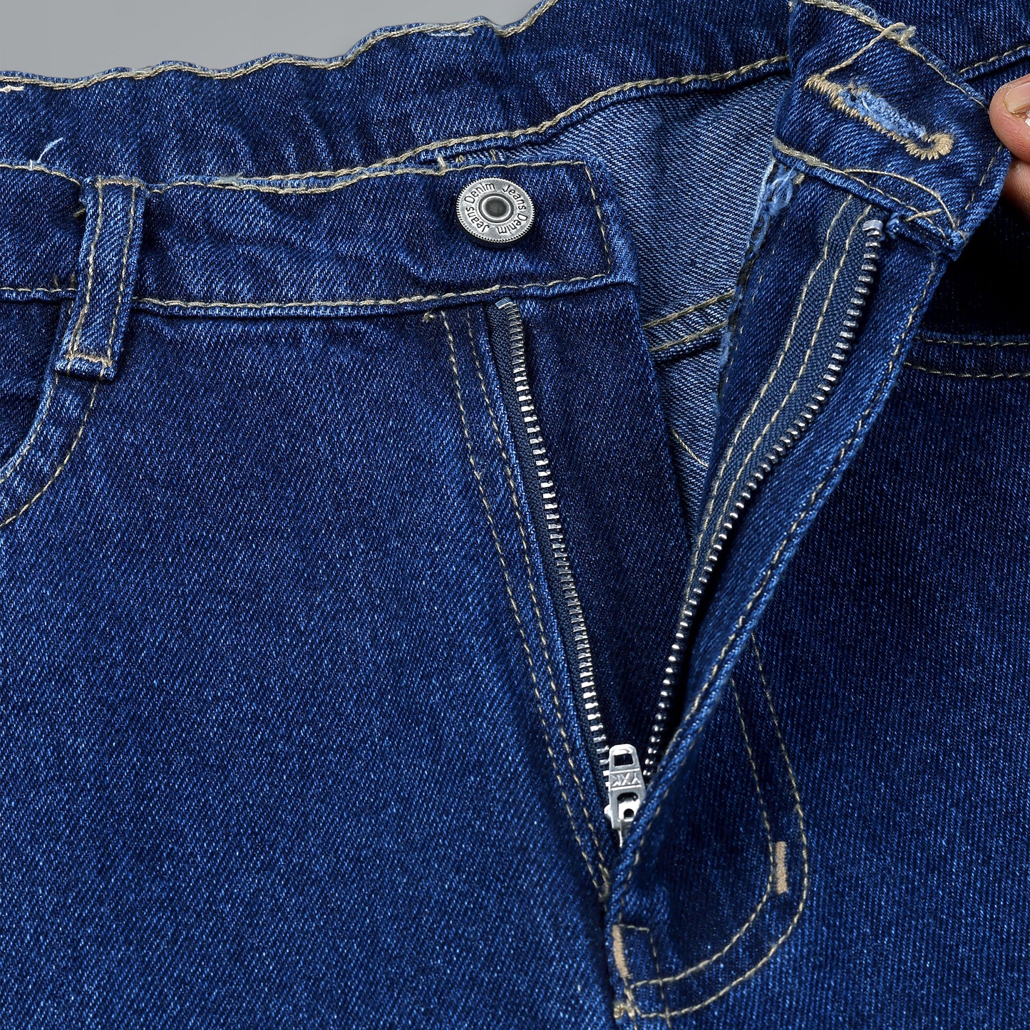 MQ Denim Men's Tapered Fit 6-Pocket Cargo Mid Rise Dark Blue Jeans, Non-Stretchable and Pure Cotton Denim. Trendy and Comfortable Casual Wear.