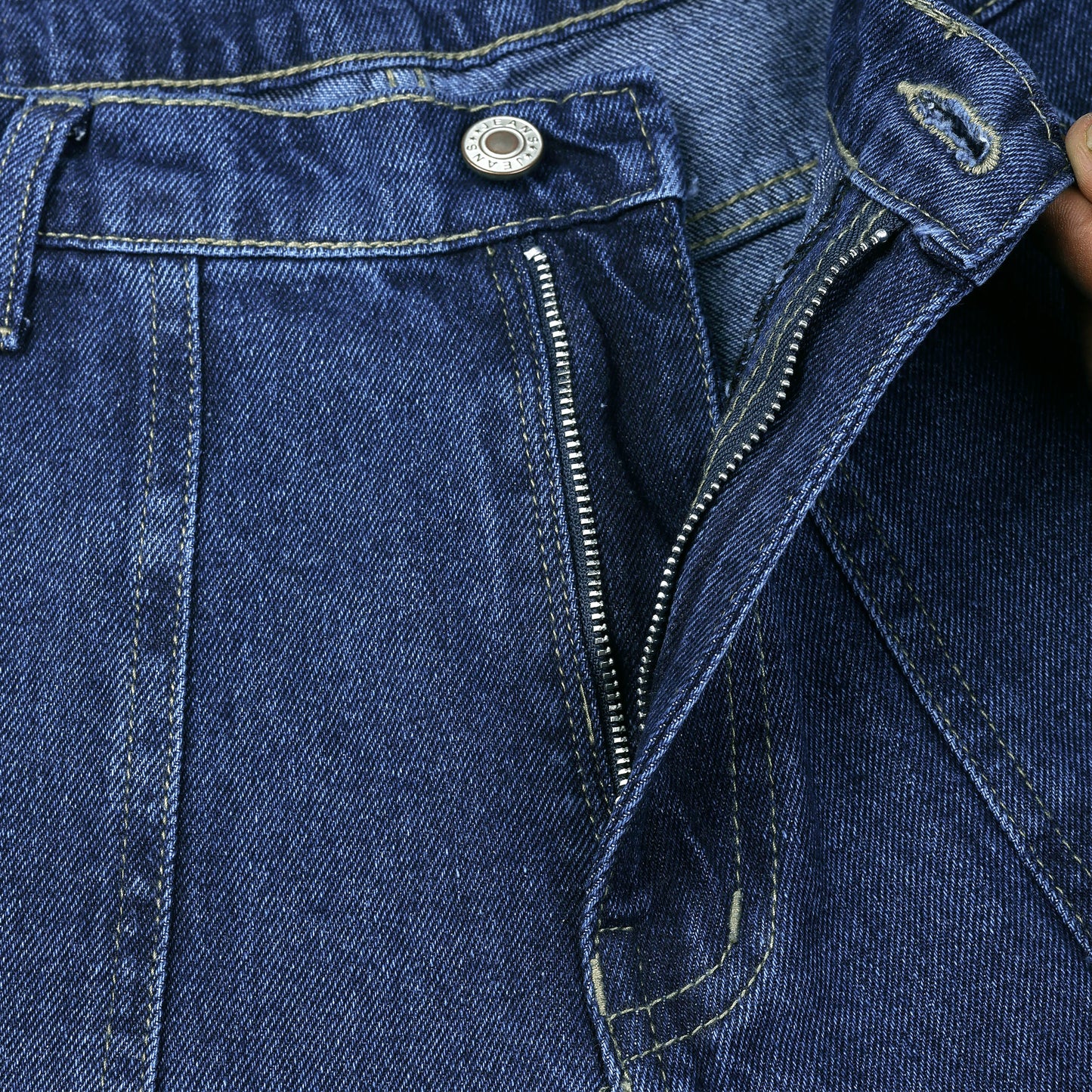 MQ Denim Men's Straight Leg 6-Pocket Mid Rise Cargo Jeans, Non-Stretchable and Pure Cotton Denim. Trendy and Comfortable Casual Wear.