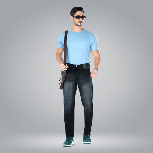 MQ Denim Non Stretchable Black Mid Rise Cotton Simple Style Timeless Casual wear Men Jeans